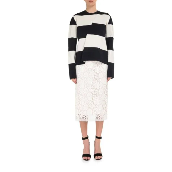 Calvin Klein 205W39NYC Lace Midi Skirt Size Small Cream Ivory